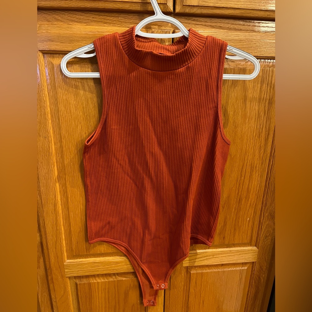 Gypsy Jade Ribbed Orange Bodysuit L/XL